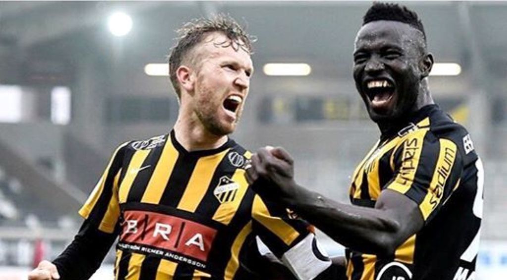 Joint-top scorer: Alhassan Kamara hits top gear in Sweden