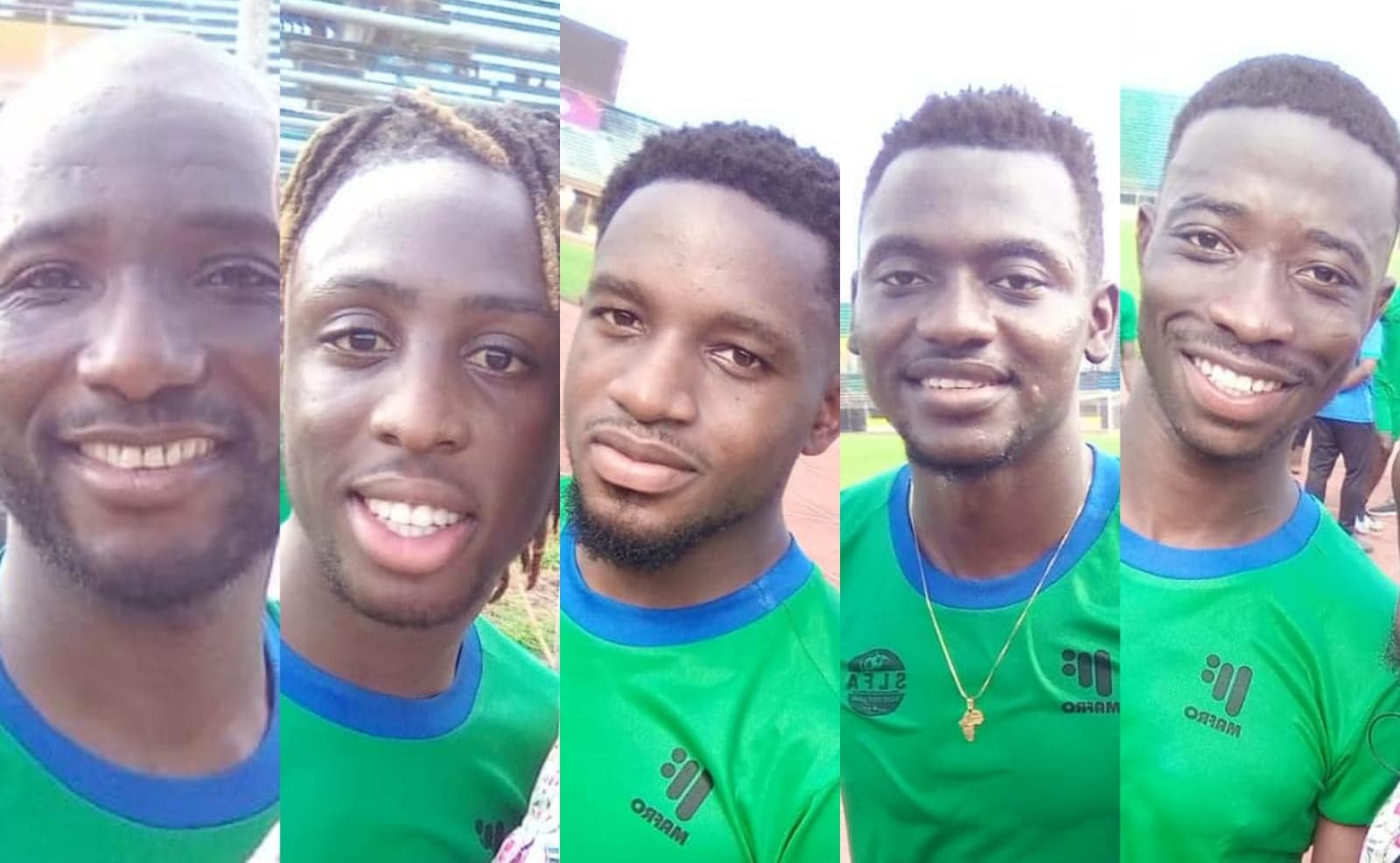 Bundu, Medo, Strasser & four others arrive Leone Stars camp