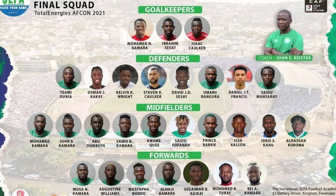 John Keister names his final Sierra Leone Afcon squad