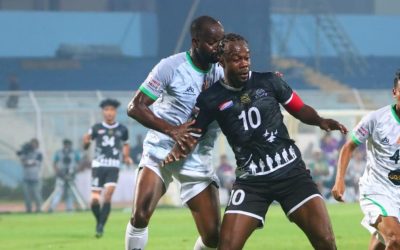 Defender David Simbo enjoying football at Neroca